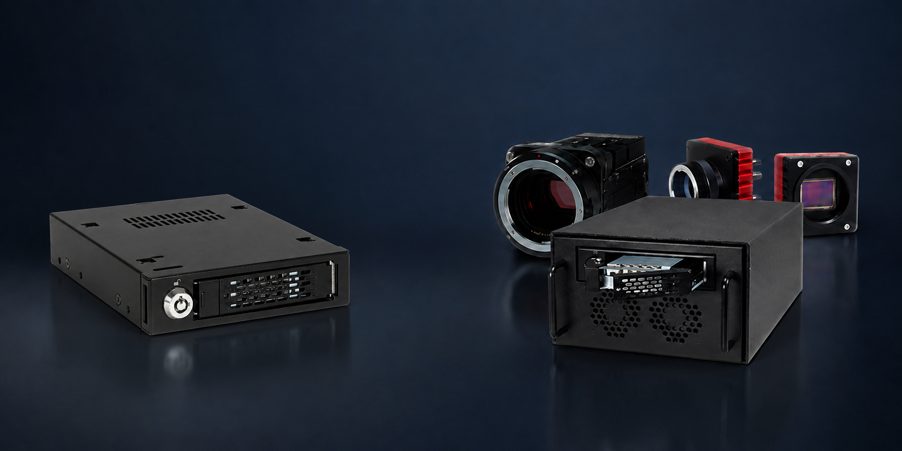 IO Industries cameras and Rodeo Plus system with the ICY DOCK MB601VK-B removable NVMe enclosure