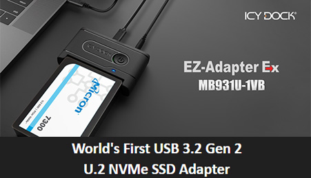 World's First USB 3.2 Gen 2 U.2 NVMe SSD Adapter