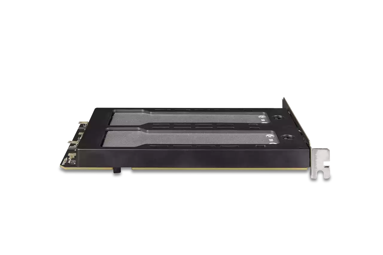 MB842MP-B_Removable 2 Bay M.2 NVMe SSD to PCIe 4.0 x8 Mobile Rack Enclosure  for PCI Express Slot (PCIe Bifurcation required)