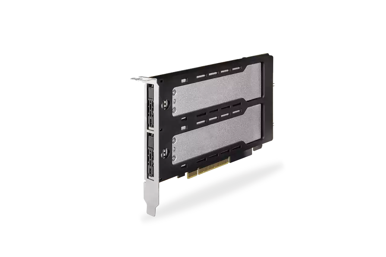 MB842MP-B_Removable 2 Bay M.2 NVMe SSD to PCIe 4.0 x8 Mobile Rack Enclosure  for PCI Express Slot (PCIe Bifurcation required)