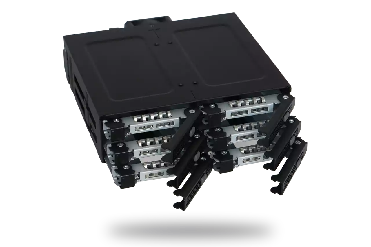 ICY DOCK ToughArmor MB998IP-B Rugged Full Metal 8 Bay 2.5 SAS/SATA SSD&HDD  (7mm) Backplane Cage for External 5.25 Bay 