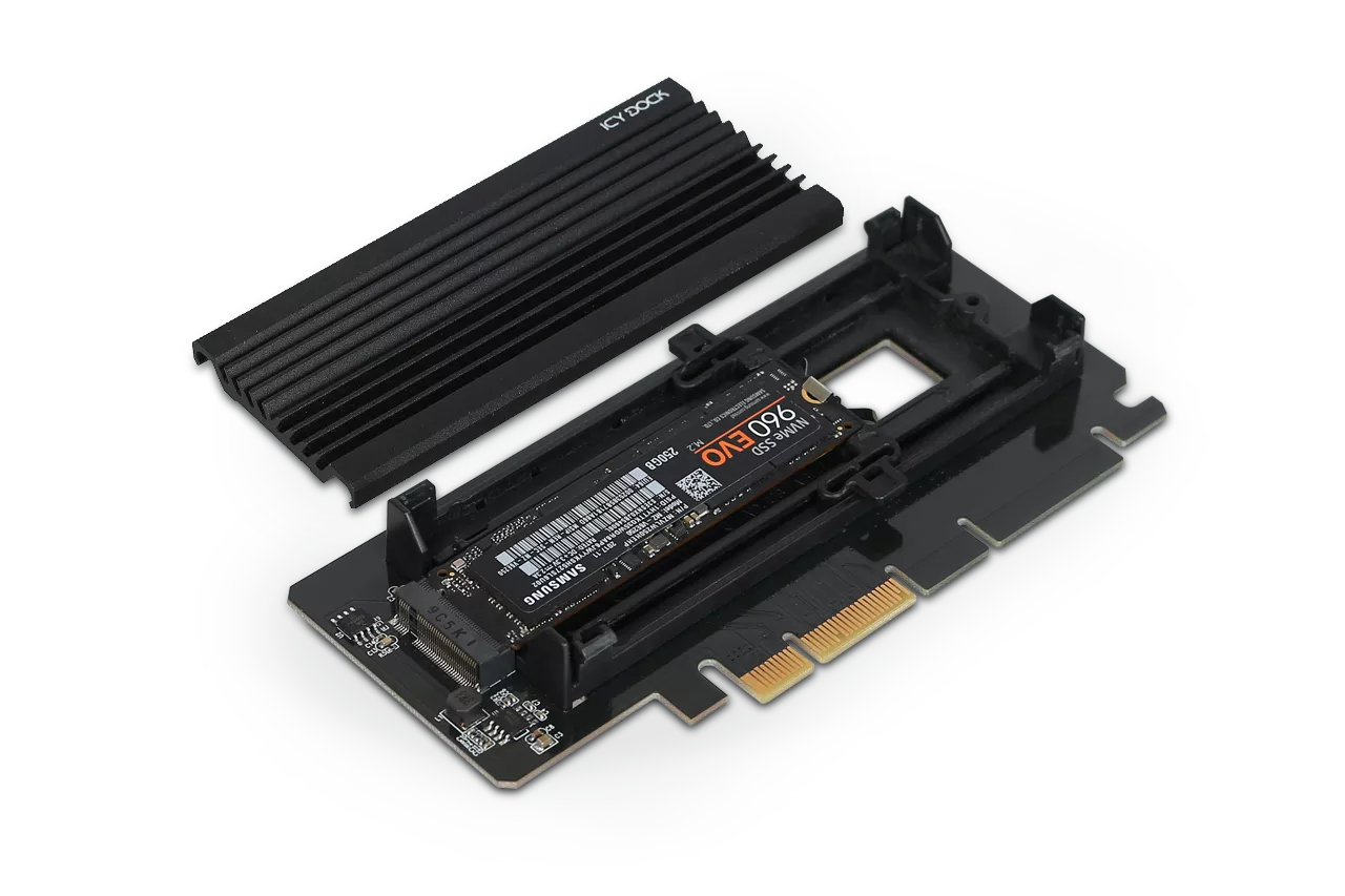 MB987M2P-2B_1 x M.2 NVMe SSD to PCIe 4.0 x4 Adapter with Heat Sink