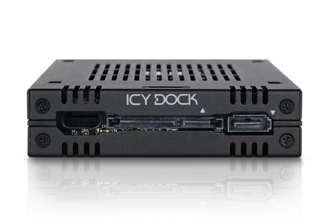 ICY DOCK 1 Bay 2.5 SAS/SATA HDD/SSD Tool-Less Enclosure for External 3.5  Bay | ExpressCage MB741SP-B