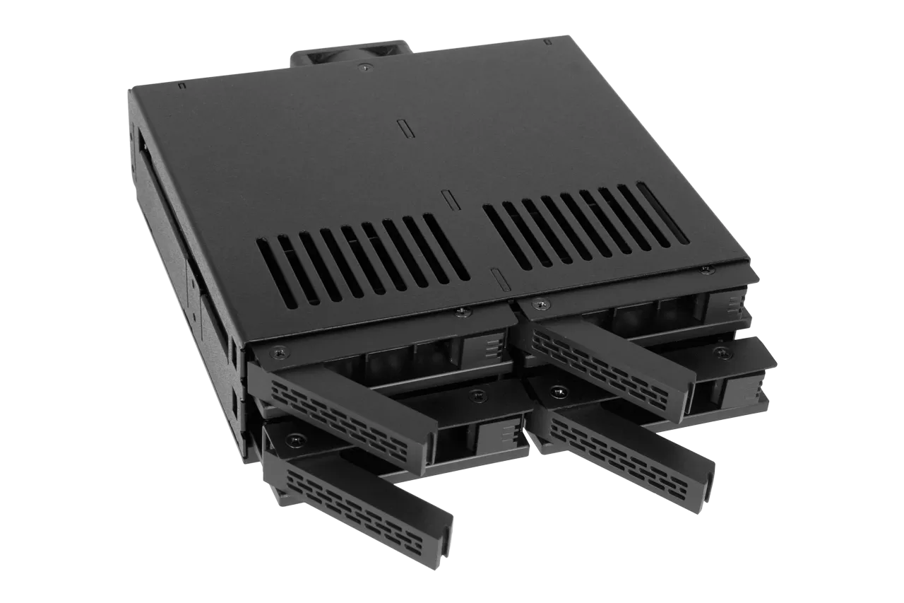 Icy Dock FlexiDOCK MB024SP-B Drive Enclosure 12Gb/s SAS, SATA/600 - Serial  ATA/600 Host Interface External - Black 