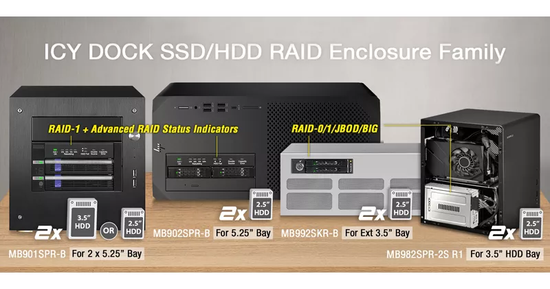 MB902SPR-B_2 x 2.5 SATA HDD/SSD Removable RAID 1 Drive Enclosure