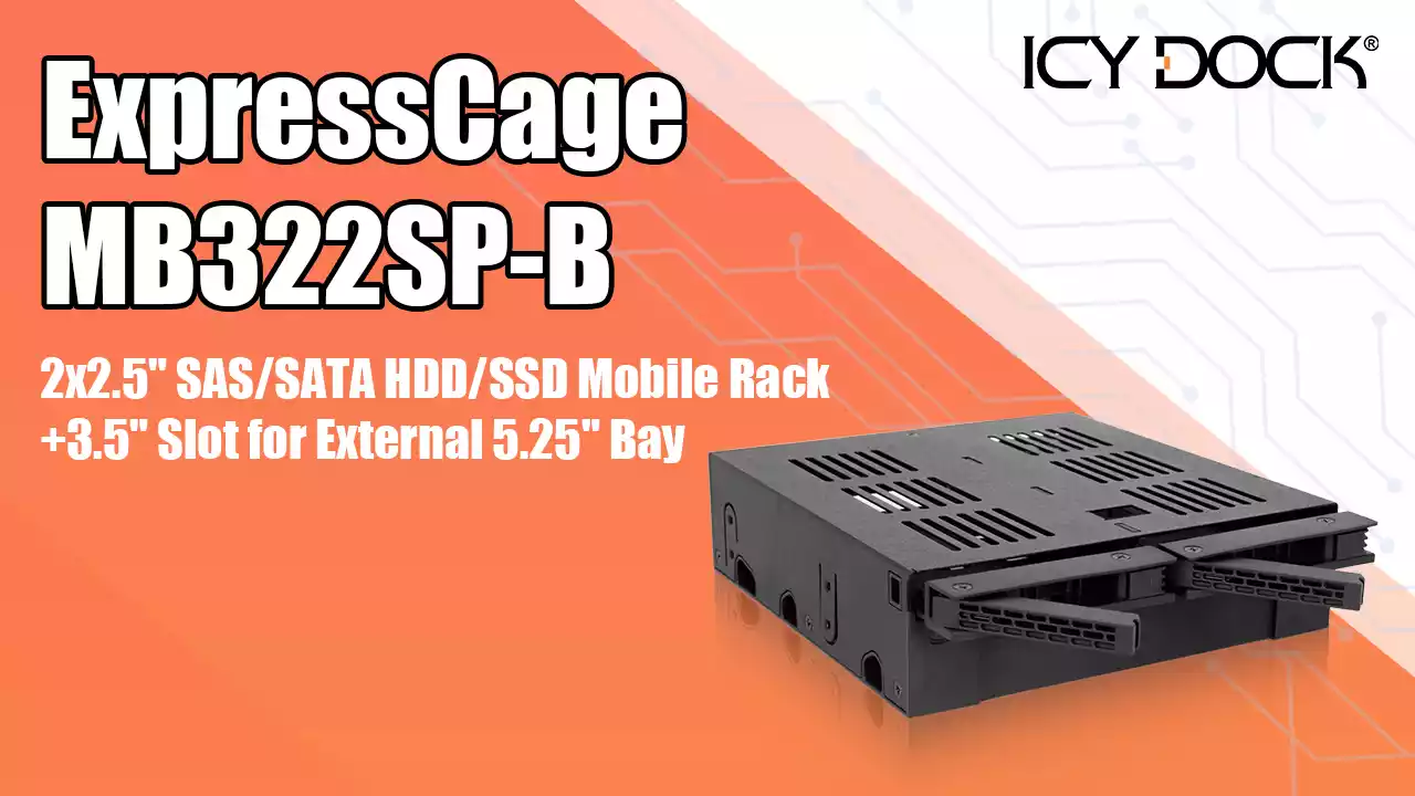 thumbnail image 2 of Dual Bay 2.5 Inch SATA III HDD/SSD Internal Mobile Rack – Tray Caddy – Black 2 of 2