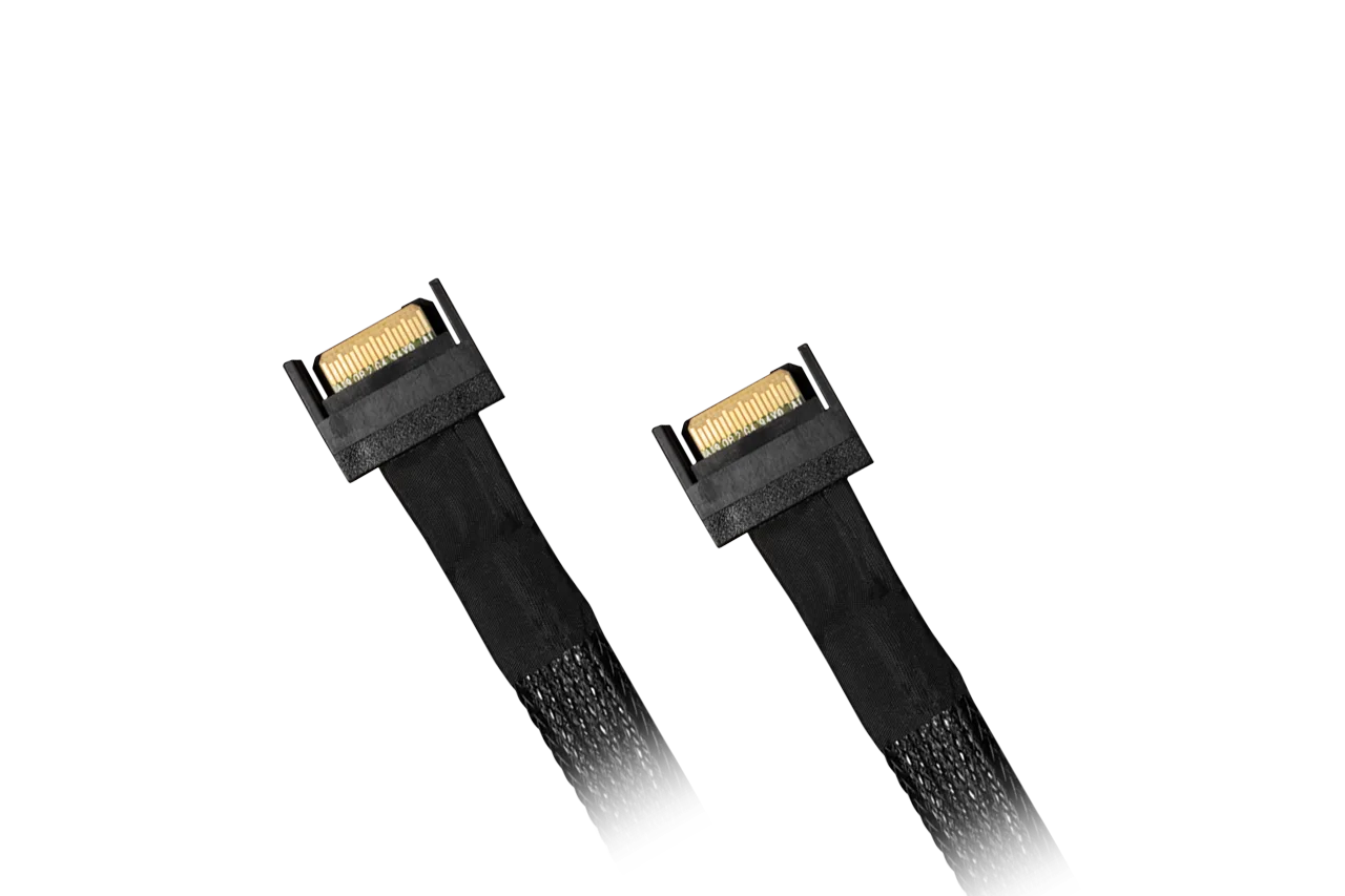 Amphenol MCIO 8i To MCIO 8i PCIe 5.0 Cable – 0.8m High-Speed Internal Connector